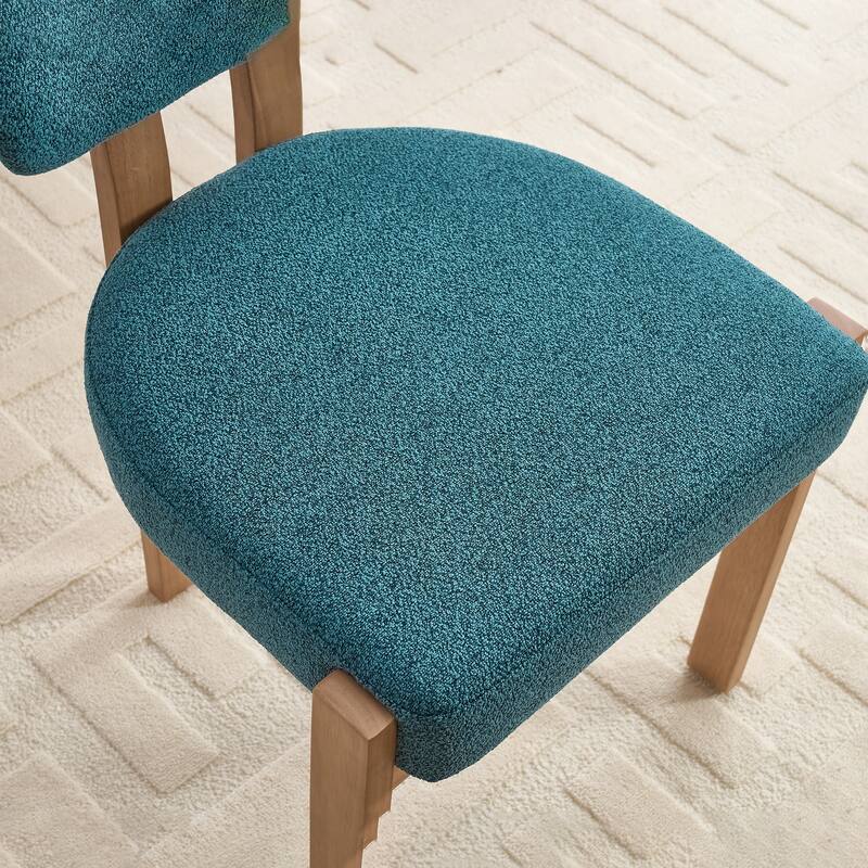 Wooden Dining Chairs Set of 2 , Fabric Upholstered Side Chair Farmhouse Kitchen Chairs for Dining Room, Breakfast Area