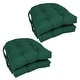 preview thumbnail 11 of 59, 16-inch U-Shaped Indoor Twill Chair Cushions (Set of 2, 4, or 6) - 16" x 16" Set of 4 - Forest Green