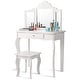 preview thumbnail 2 of 5, Kids Vanity Table and Stool Set Princess Makeup Dressing Table