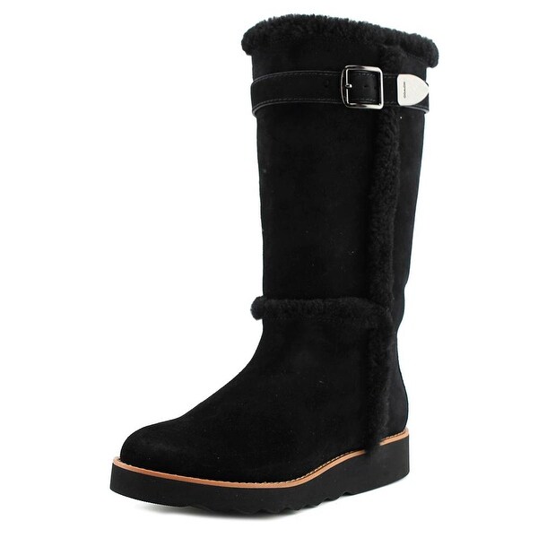 Coach Belmont Women Round Toe Suede Black Winter Boot