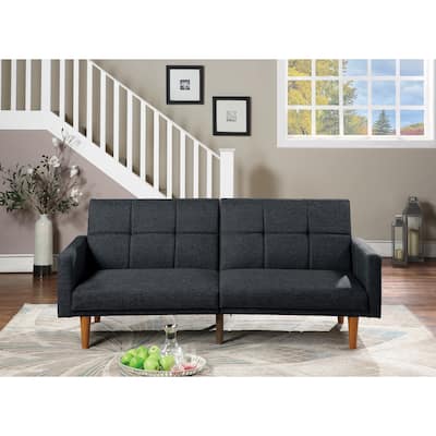 Adjustable Sofa Bed with Tufted Cushions, Convertible Couch with Storage