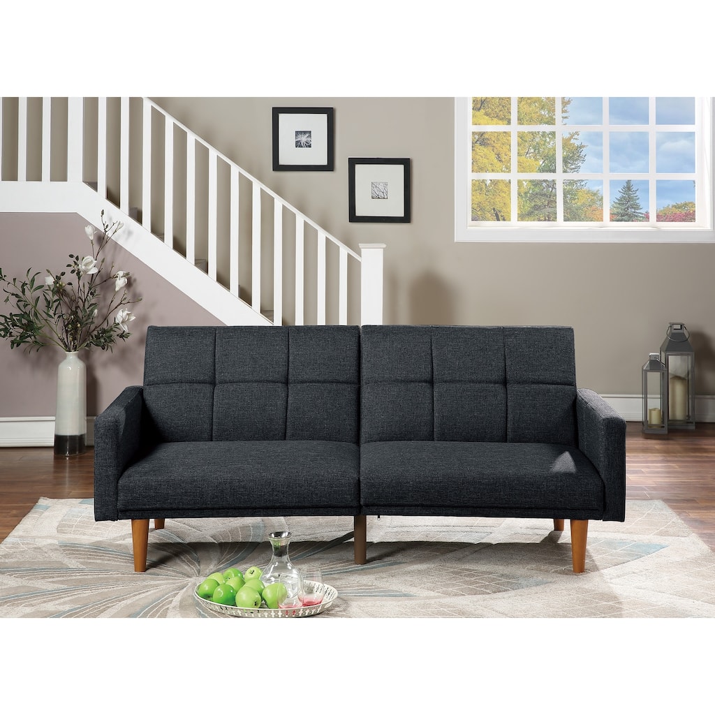 Adjustable Sofa Bed with Tufted Cushions, Convertible Couch with Storage