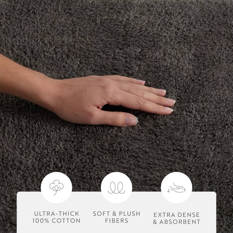 Becky Cameron 100% Cotton Reversible Solid Bath Mat