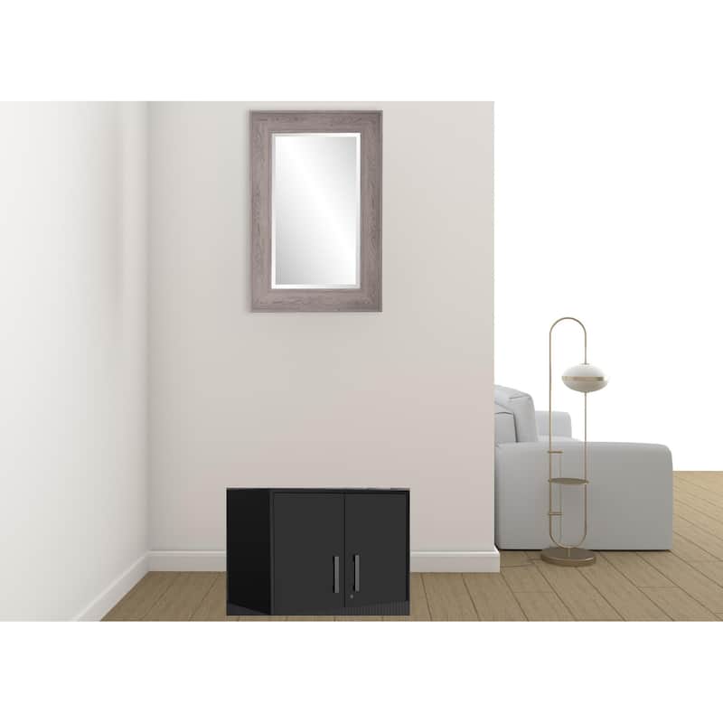 28" Black Wall mounted Accent Cabinet With Four Shelves - Black