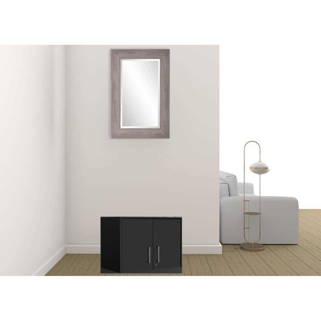 28" Black Wall mounted Accent Cabinet With Four Shelves