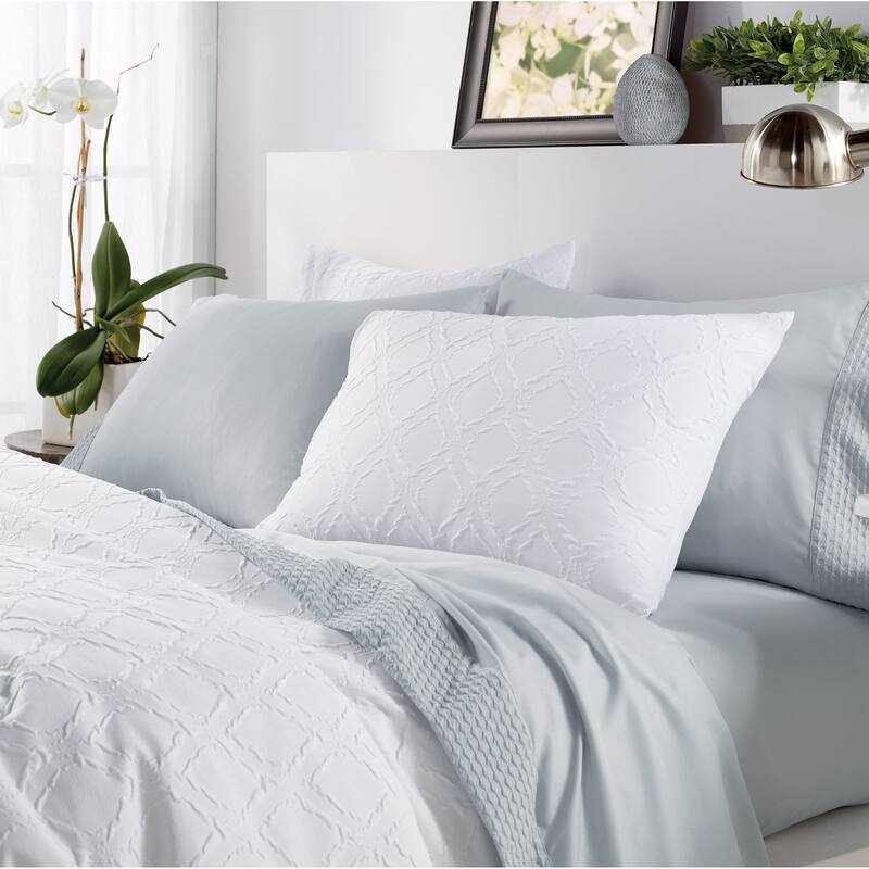Microsculpt Solid Ogee 3-piece Comforter Set
