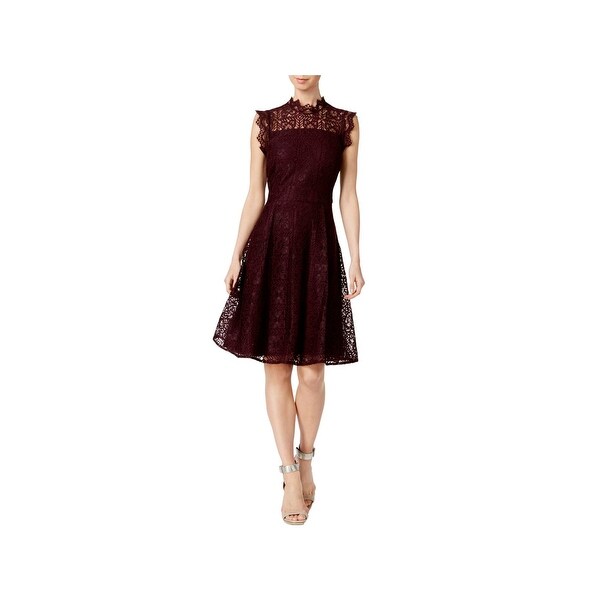 Download Shop Calvin Klein Womens Cocktail Dress Lace Mock Neck ...