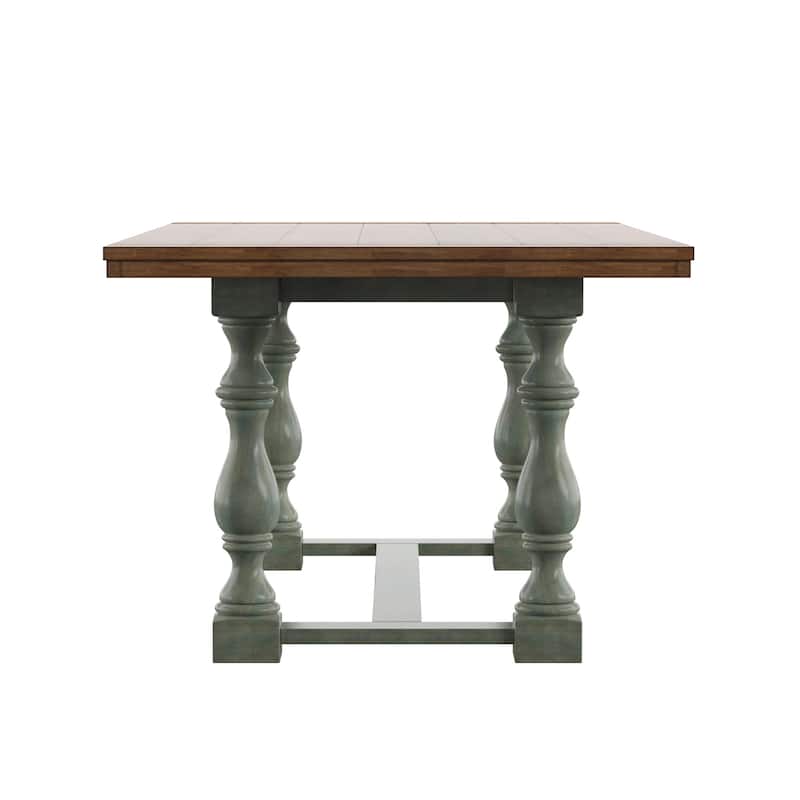 Eleanor 78-inch Oak Dining Table with Turned Leg Trestle Base by iNSPIRE Q Classic