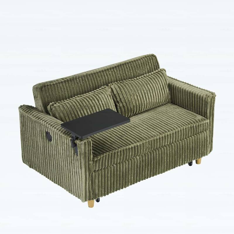 Pull-Out and Push-In Sofa with Movable Tabletop and USB Ports, Ideal for Living Rooms and Bedrooms