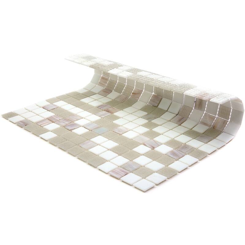 Apollo tile 12" x 12" Mingles Glossy White Gray Glass Tile (20 sq ft/case) - 20 Pack