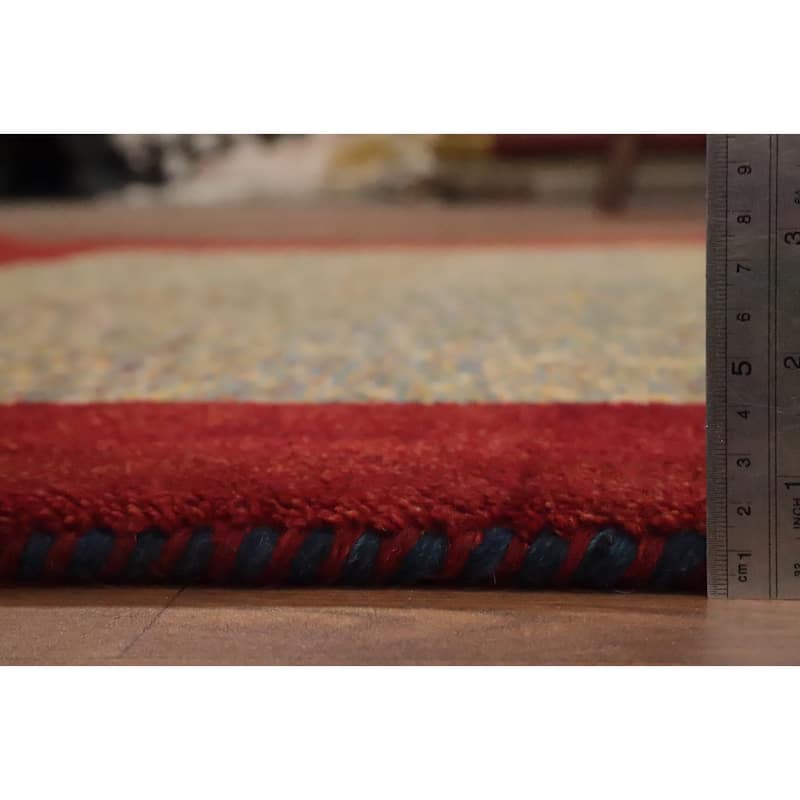 Hand Knotted Oriental 100% Wool Carpet Tribal Modern Multi-Colored Gabbeh Area Rug - 7' 8'' X 5' 3''