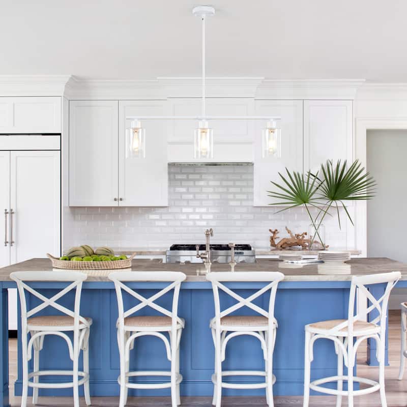 3-Light Adjustable Pendant Light Fixtures with Clear Glass Shade