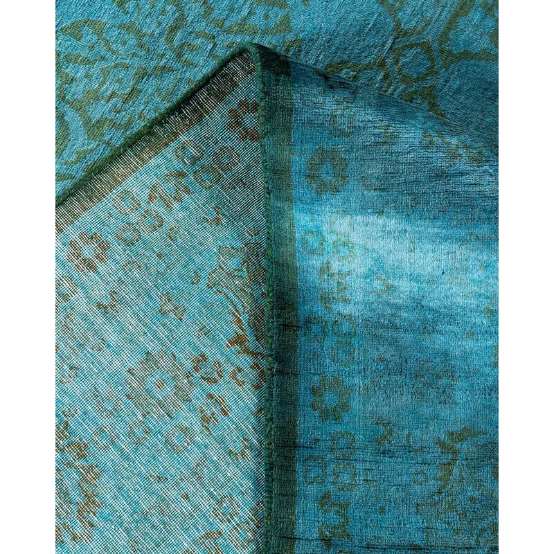 Fine Vibrance, One-of-a-Kind Hand-Knotted Area Rug - Blue, 6' 2" x 9' 0" - 6' 2" x 9' 0"
