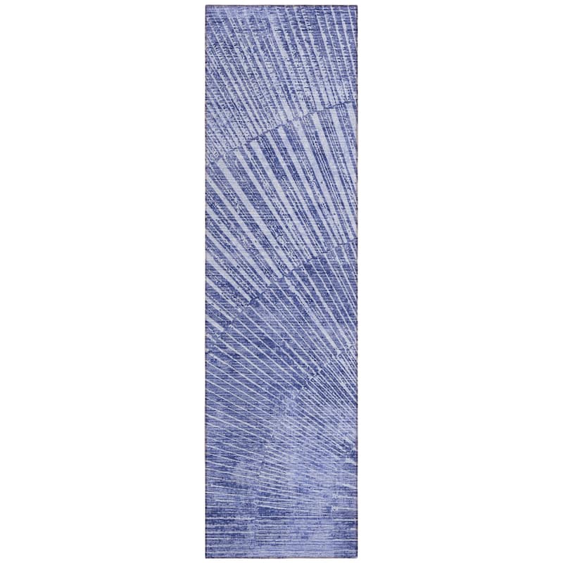 Machine Washable Indoor/ Outdoor Modern Fan Chantille ARug