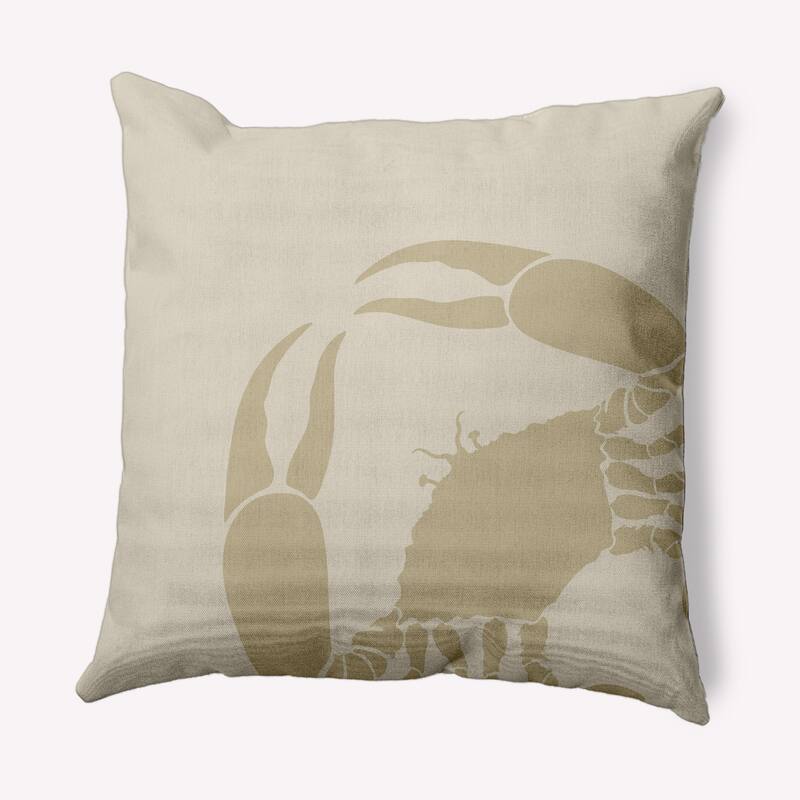 Crab Dip Nautical Indoor/Outdoor Throw Pillow - 20" x 20" - Taupe
