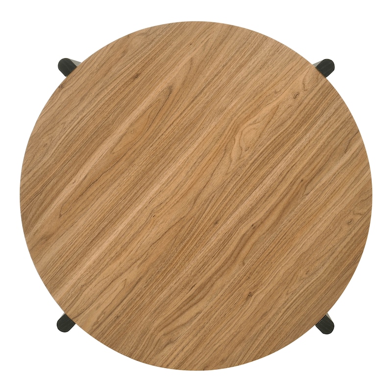 Furniture of America Rovion 2-Piece Round Wood Coffee Table Set with Open Bottom Shelf