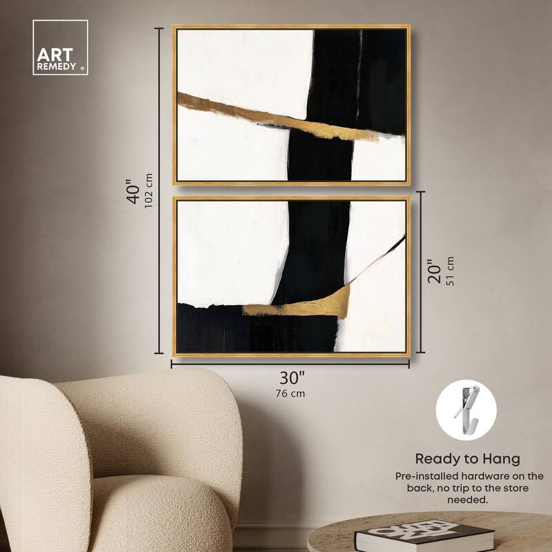 Weight of Black II Canvas Set of 2 by Art Remedy