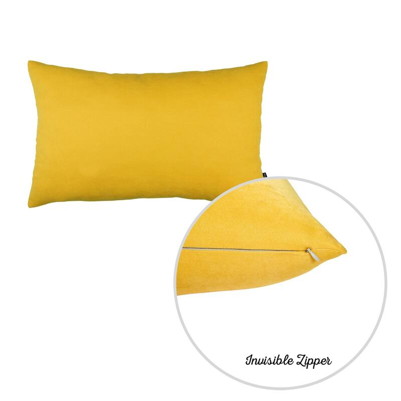 Honey Set of 2 Decorative Throw Pillow Cover Solid Color Lumbar