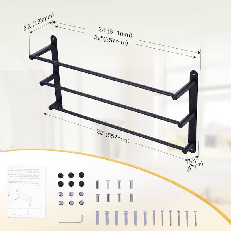 WOWOW Modern 3-Tier Wall Mounted Towel Rack