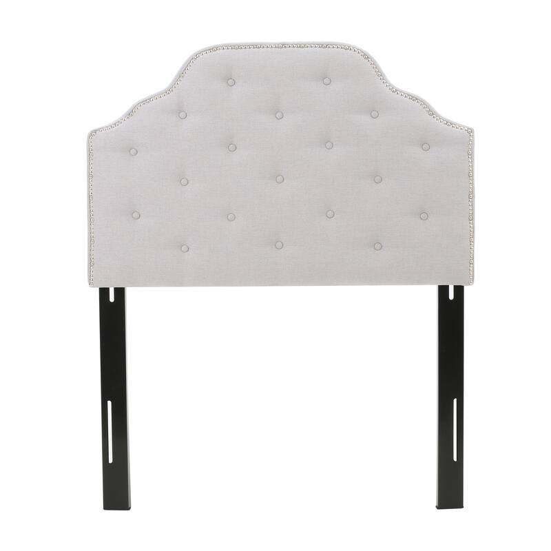 Roomfitters Twin Size Upholstered Headboard with Tufted Diamond Stitch and Nailhead Trim