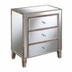 preview thumbnail 12 of 15, Silver Orchid Olivia 3-drawer Mirrored End Table Weathered White