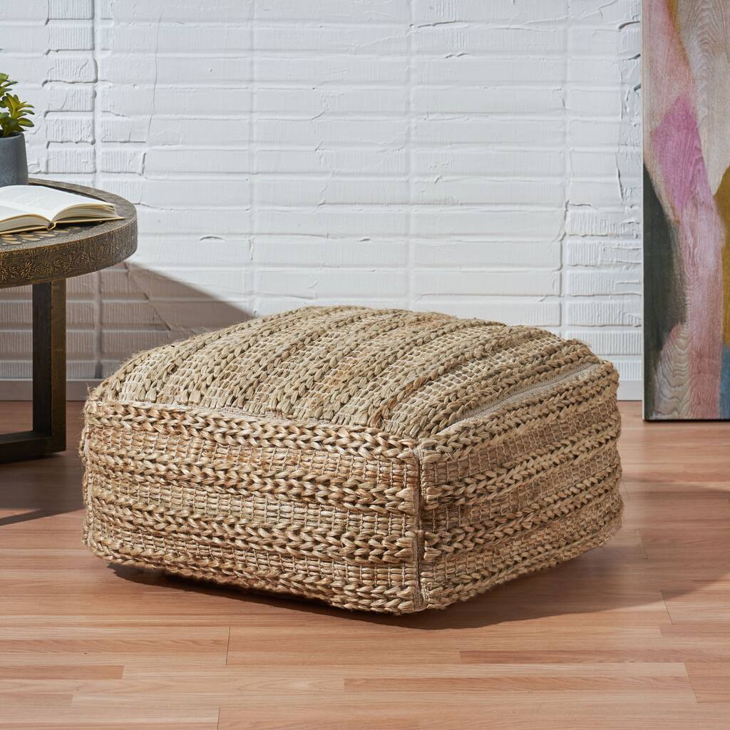 Antimony Boho Fabric Square Pouf by Christopher Knight Home