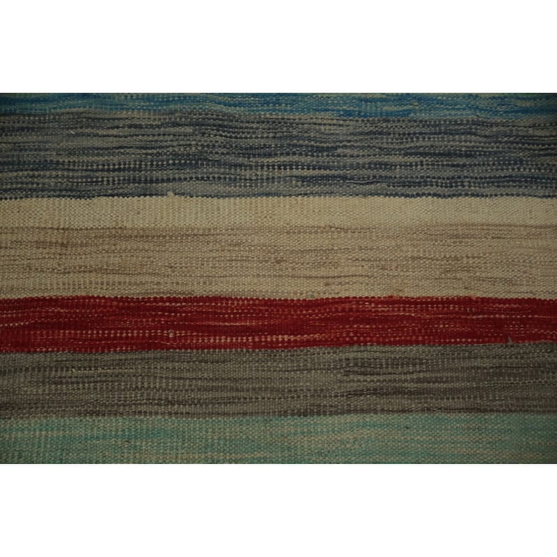 Hand Woven Oriental 100% Wool Carpet Southwestern Modern Multi-Colored Kilim Area Rug - 6' 11'' X 4' 2''
