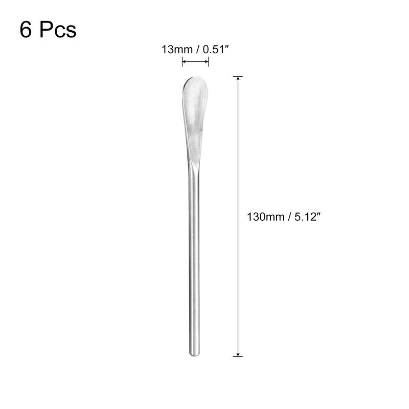 Stainless Steel Stirring Spoon, 6Pcs Long Handle Spoon - 5.12-Inch