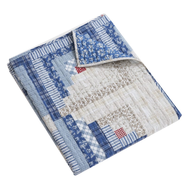 Greenland Home Cottage Cabin Traditional Calico Blanket and Throw Quilt