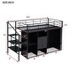 preview thumbnail 4 of 7, Twin Size Metal Loft Bed with Drawers, Storage Staircase & Small Wardrobe