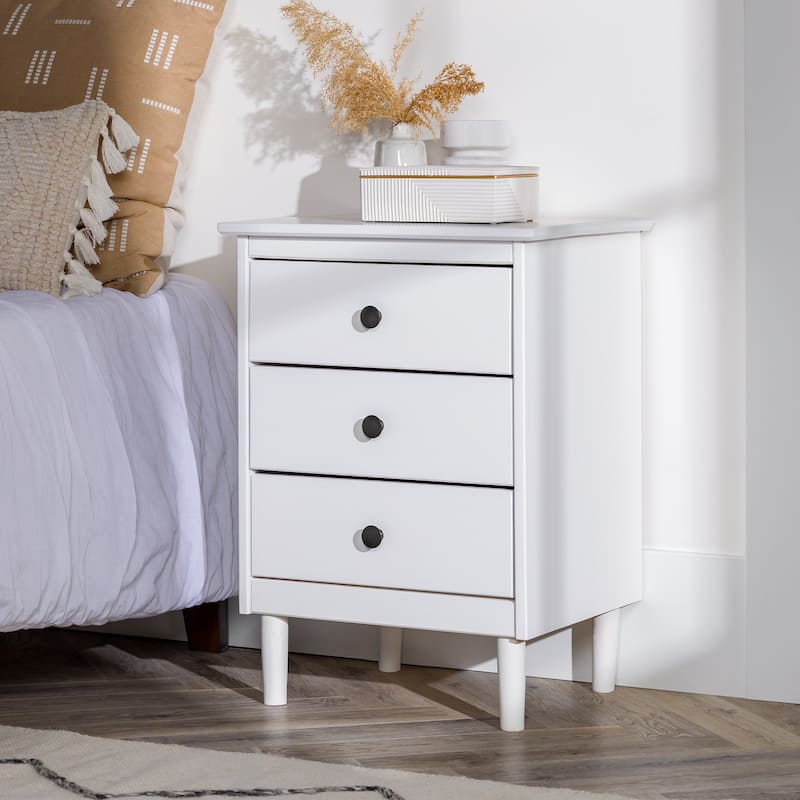 Walker Edison Bullrushes Solid Wood 3-Drawer Nightstand