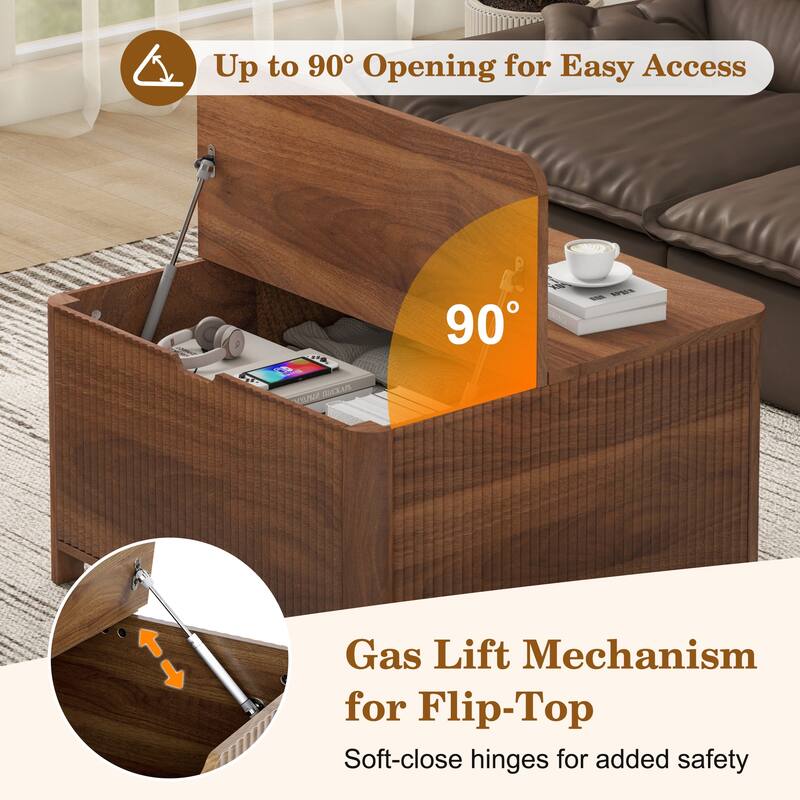 Squre Coffee Table with Large Capacity Storage