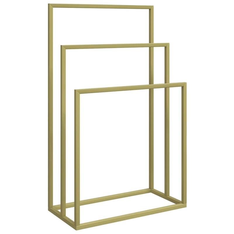 vidaXL Towel Rack Freestanding 2 Tier Towel Holder Stand for Bathroom Iron