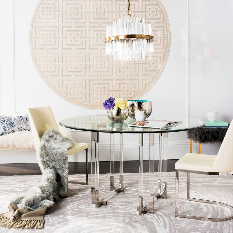 SAFAVIEH Couture Koryn Round Dining Table - 54"W x 54"D x 30"H - Silver