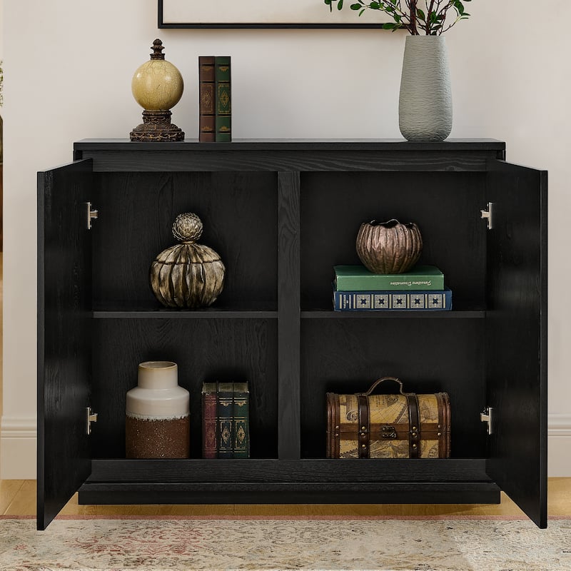Mid Century Modern V-shape Storage Cabinet, Buffet Cabinet with Storage, Narrow Side Cabinet for Living Room Entryway
