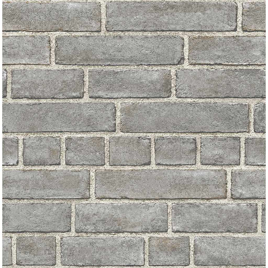 A-Street Prints Façade Grey Brick Wallpaper