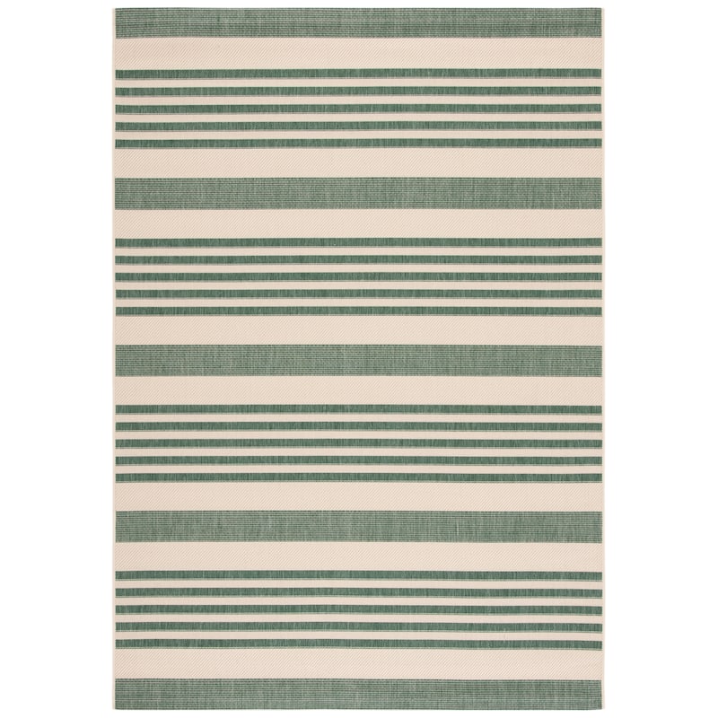 SAFAVIEH Courtyard Orsi Indoor/ Outdoor Waterproof Area Rug - 2' x 3'7" - Beige/Dark Green