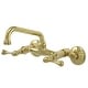 preview thumbnail 16 of 17, Kingston Brass Kingston 1.8 GPM Wall Mounted Bridge Kitchen Faucet Polished Brass