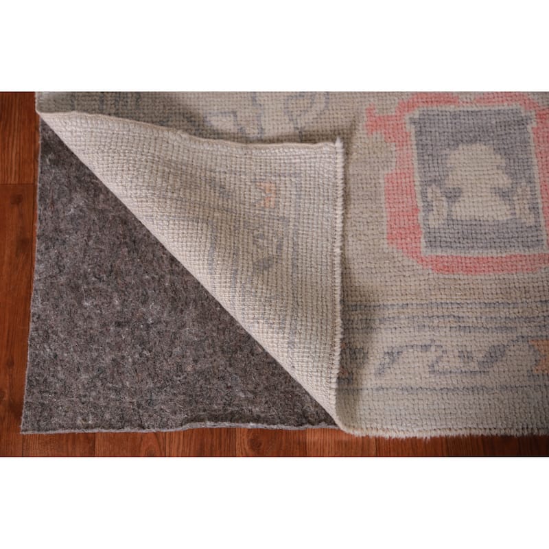 Hand Knotted Oriental 100% Wool Carpet Transitional Geometric Beige & Ivories Oushak Area Rug - 12' 0'' X 8' 10''