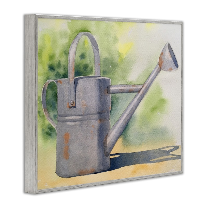 Stupell Country Watering Can in Garden Framed Giclee Art Design By Stephanie Fielden