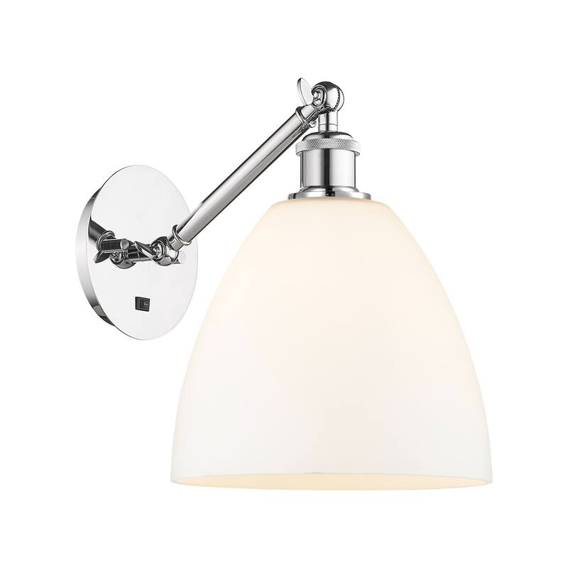 Innovations Lighting Endless Possibilities Ballston - Bristol - 1 Light 9" Adjustable Sconce - Arm Adjusts Up and Down - Polished Chrome/Matte White