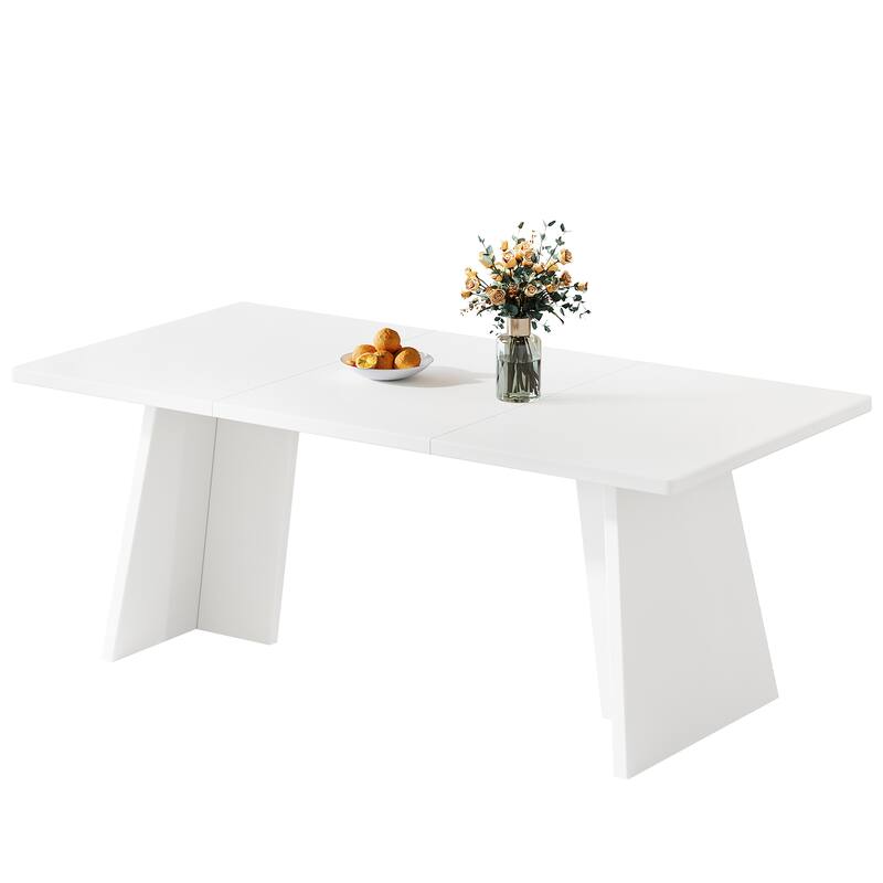 63 Inches Modern White Dining Table for Kitchen Dining Room - 31.5"D x 62.99"W x 29.53"H