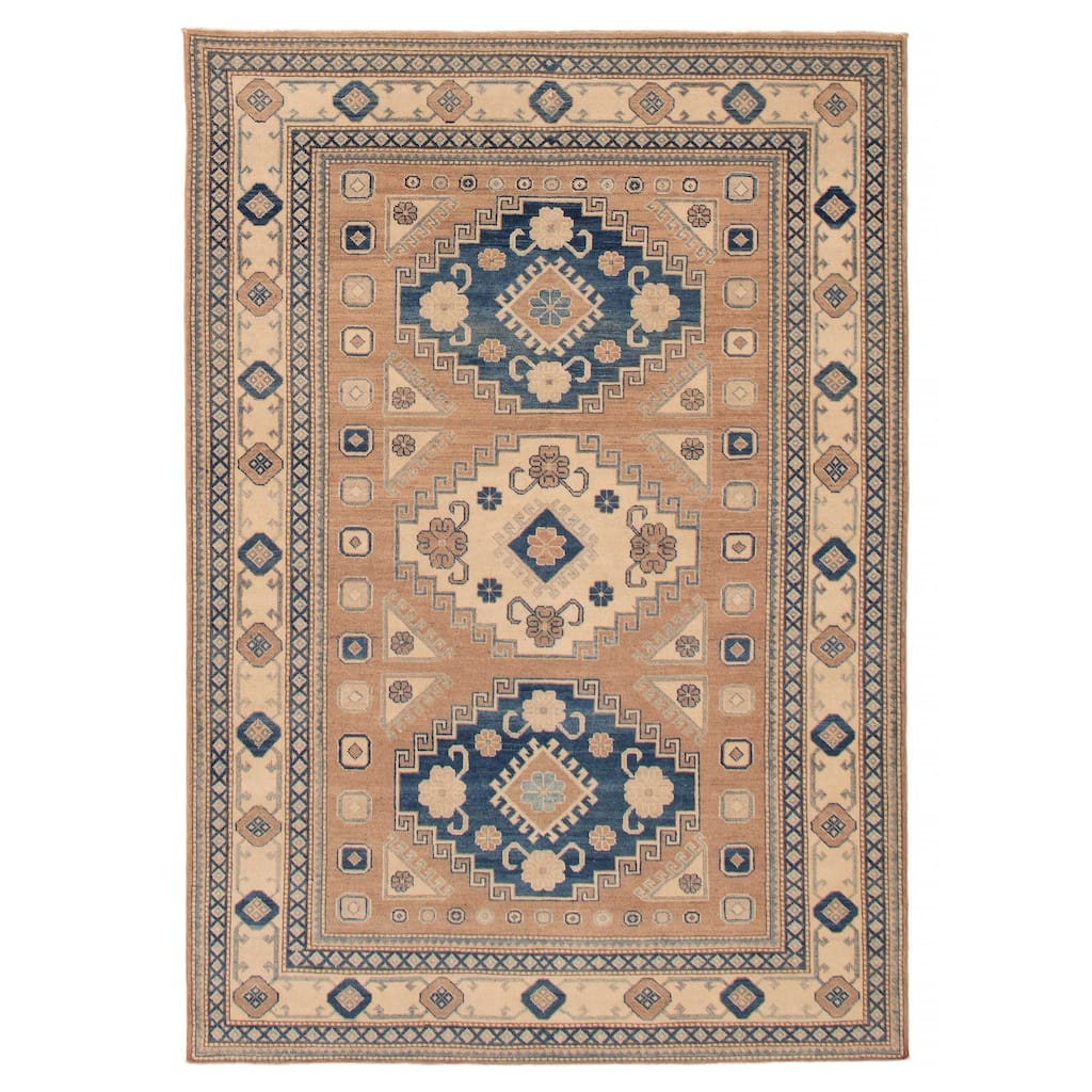 ECARPETGALLERY Hand-knotted Finest Ghazni Brown Wool Rug - 6'1 x 8'9