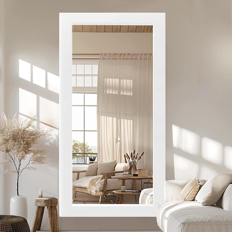 Farmhouse Style Wooden Square Mirror, Pastoral Style in The Bathroom