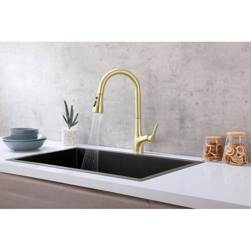 Indigo Home Single Handle Pull Down Sprayer Kitchen Faucet