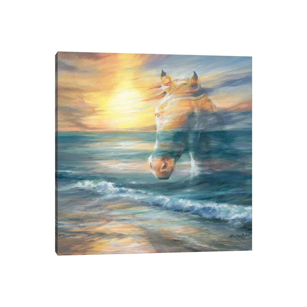 iCanvas "Waves Of Wonder (Horse Over Beach Sunset)" by Melani Pyke Canvas Print