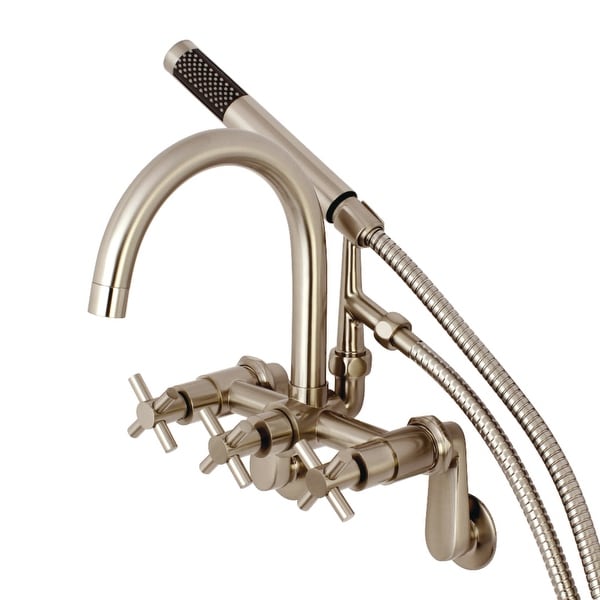 Kingston Brass AE815.DX Concord Wall Mounted Clawfoot Tub Filler with Built-In Diverter