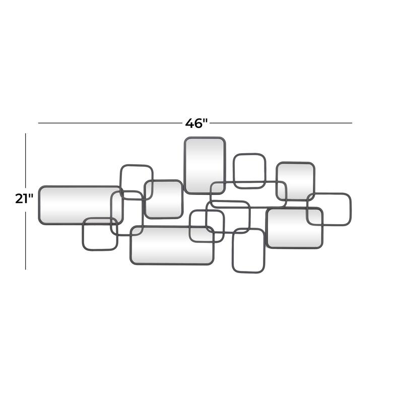 CosmoLiving by Cosmopolitan Artistic Black Metal Geometric Wall Mirror