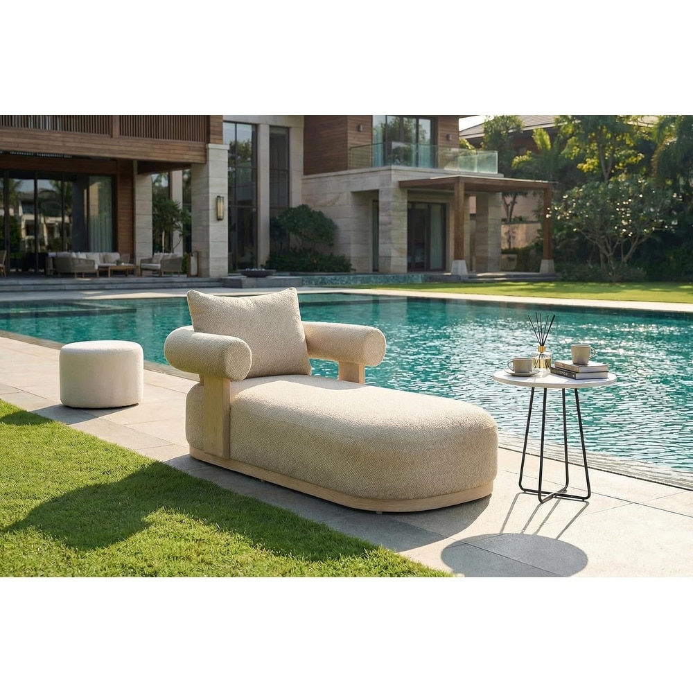 PURPLE LEAF Modern Luxury Aluminum Outdoor Chaise Lounge - with Lumbar Pillows and Armrests, Ideal for Patio, Deck