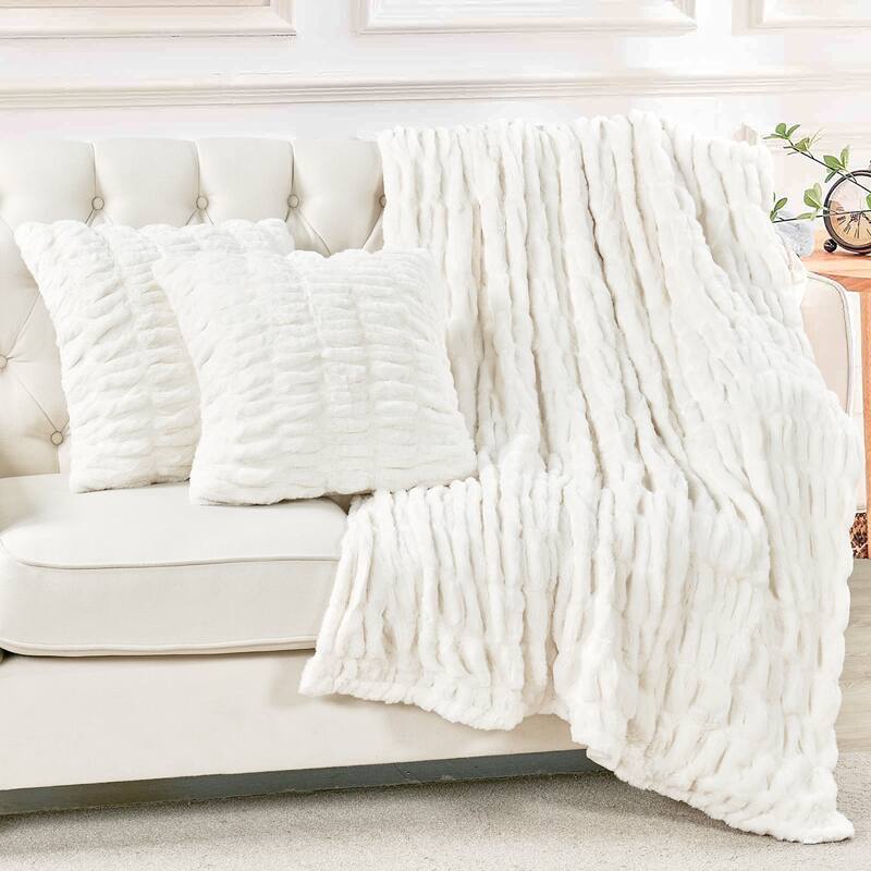 Shar Pei Fauxfur Throw Pillow Shell Combo 3-piece Set